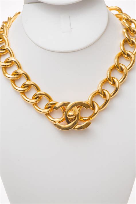 chanel necklace chain|chanel chunky chain necklace.